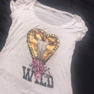 White graphic shirt size small